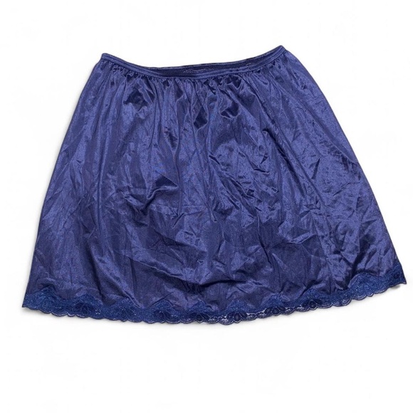 Papillon Blanc Dresses & Skirts - Vintage Midnight Blue Mini Slip Skirt